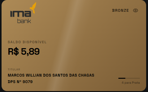 IMA Bank Bronze Card Front